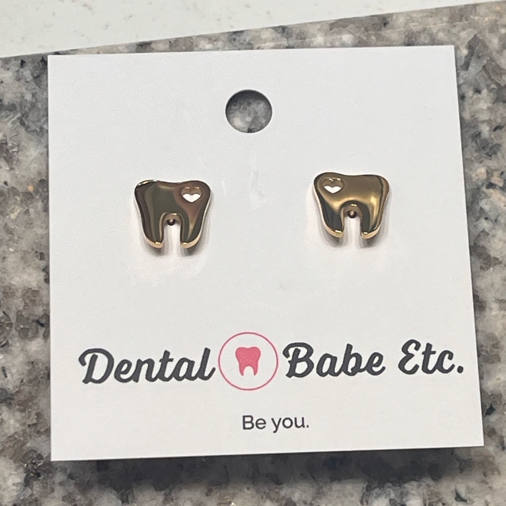Tooth earrings- stainless steel